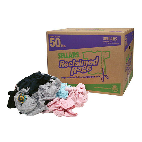 99206 - Sellars Reclaimed Multi-Color Knit/T-Shirt Rags, 50lb Box, 1/cs